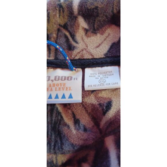 VTG 10,000 ft Above Sea Level Fleece Jacket Mens XXL Camo Tree Branch & Leaf - Picture 5 of 6